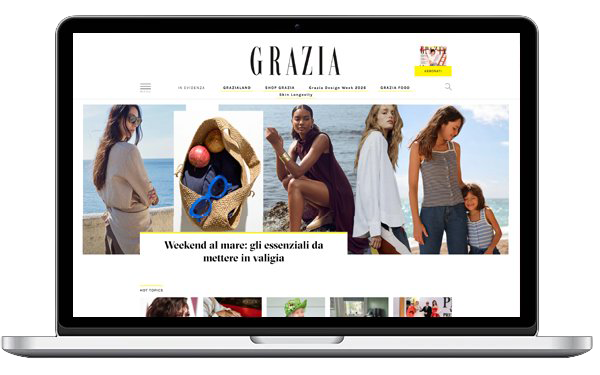 Sito grazia.it su laptop