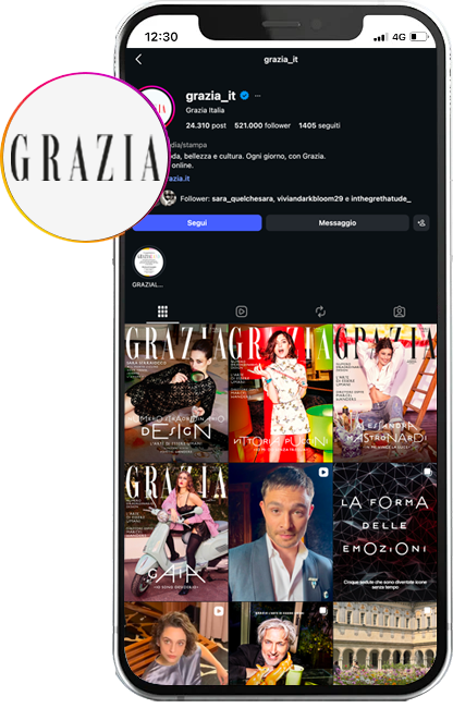 Pagina Instagram Grazia su smartphone
