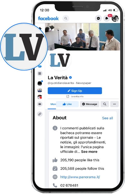 Pagina Facebook La Verità su smartphone