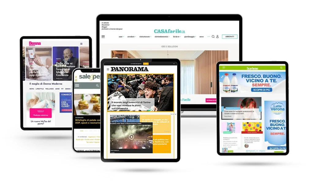 Mockup multi-device dei siti del network Mediasei