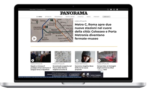 Sito panorama.it su laptop