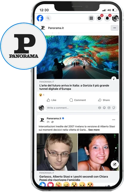 Pagina Facebook Panorama su smartphone