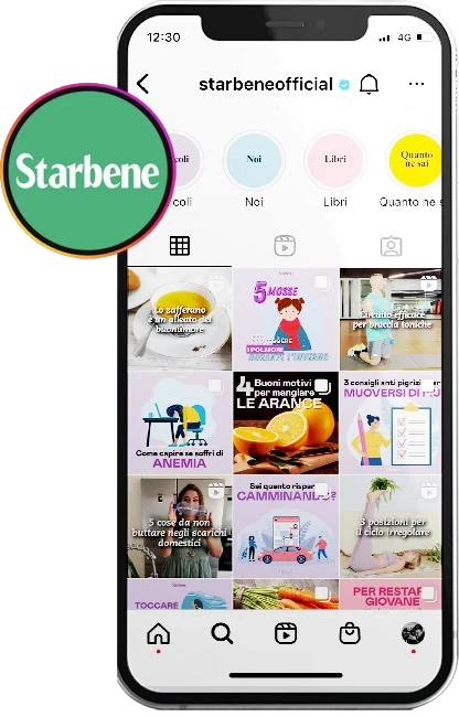 Pagina Instagram Starbene su smartphone